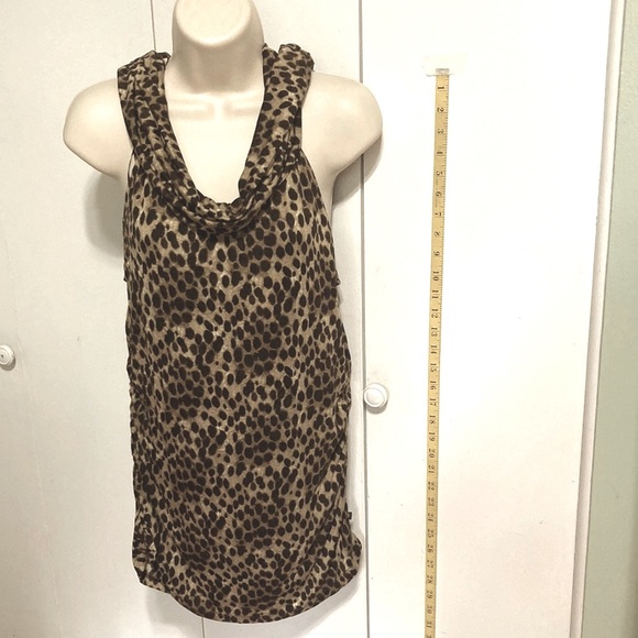 MICHAEL Michael Kors Cheetah Drapey Slinky Sleeveless Over Shoulder Tunic XL - Picture 4 of 15